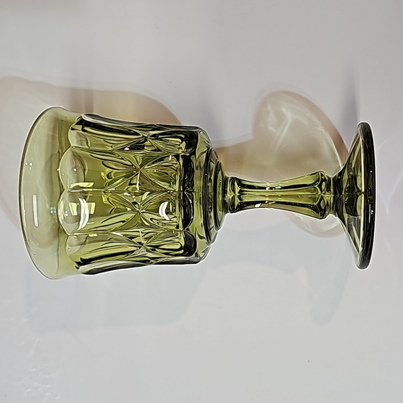 S/6 Vintage Retro Merry Mixture Jewel Tone Red Green Gold Glass Water Goblets - Picture 5 of 16